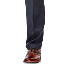 Haggar Eclo Stria Classic Fit Pleated Hidden Expandable Waistband Dress Pants Med Grey thumbnail 3