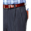 Haggar Eclo Stria Classic Fit Pleated Hidden Expandable Waistband Dress Pants Med Grey