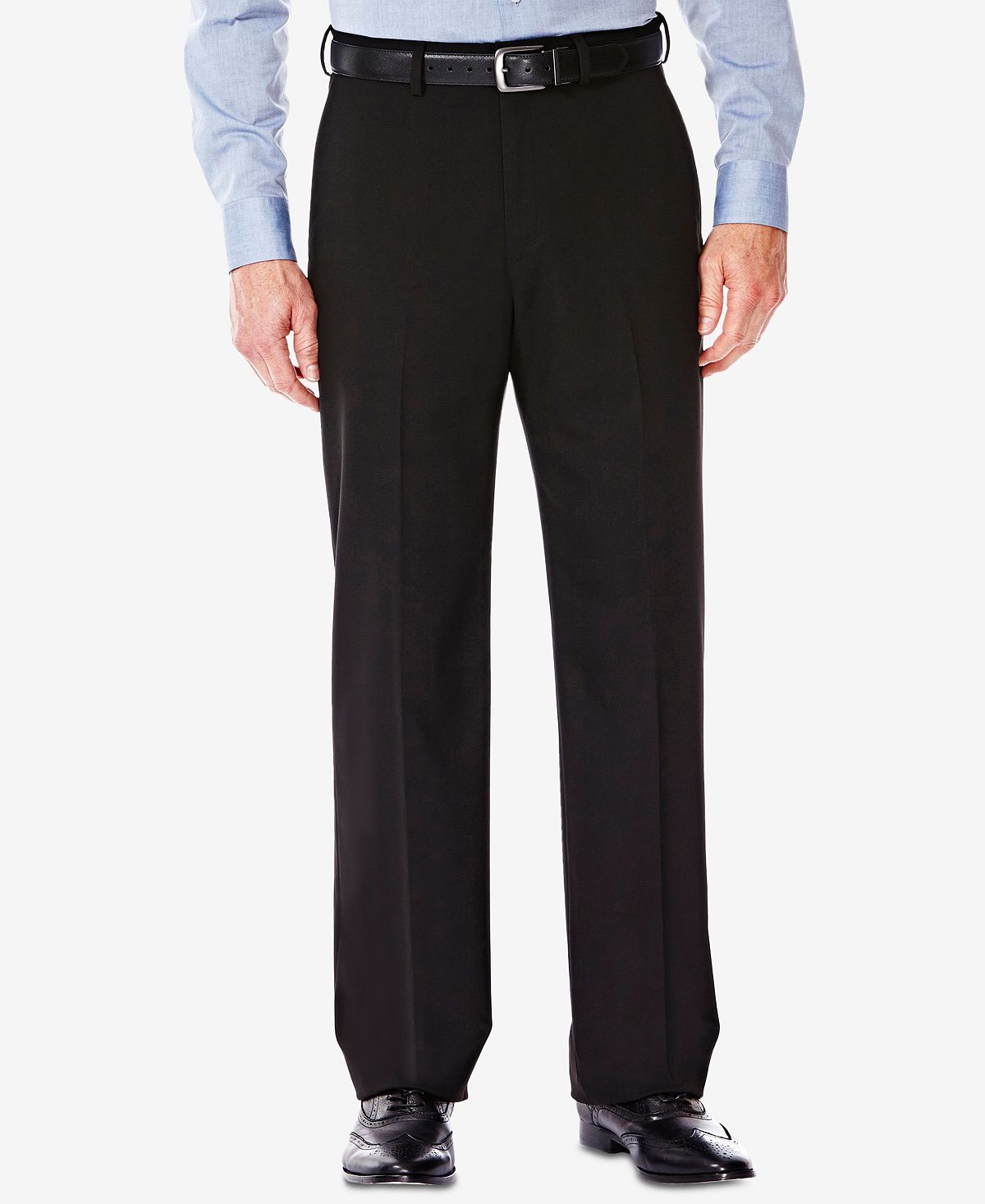 Haggar J.m. Men’s Classic/ Regular Fit Stretch Sharkskin Suit Pants Black