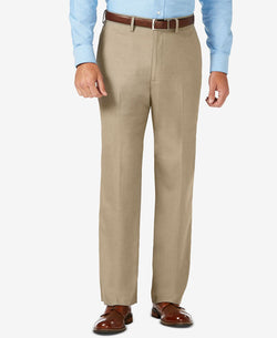 Haggar J.m. Sharkskin Classic-fit Flat Front Premium Flex Waistband Dress Pants Oatmeal thumbnail 1