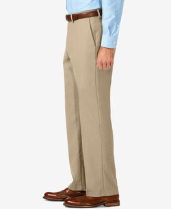 Haggar J.m. Sharkskin Classic-fit Flat Front Premium Flex Waistband Dress Pants Oatmeal thumbnail 3