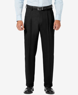 Haggar J.m. Sharkskin Classic-fit Pleated Hidden Expandable Waistband Dress Pants Black thumbnail 1