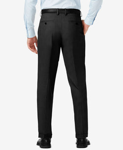 Haggar J.m. Sharkskin Classic-fit Pleated Hidden Expandable Waistband Dress Pants Black thumbnail 3