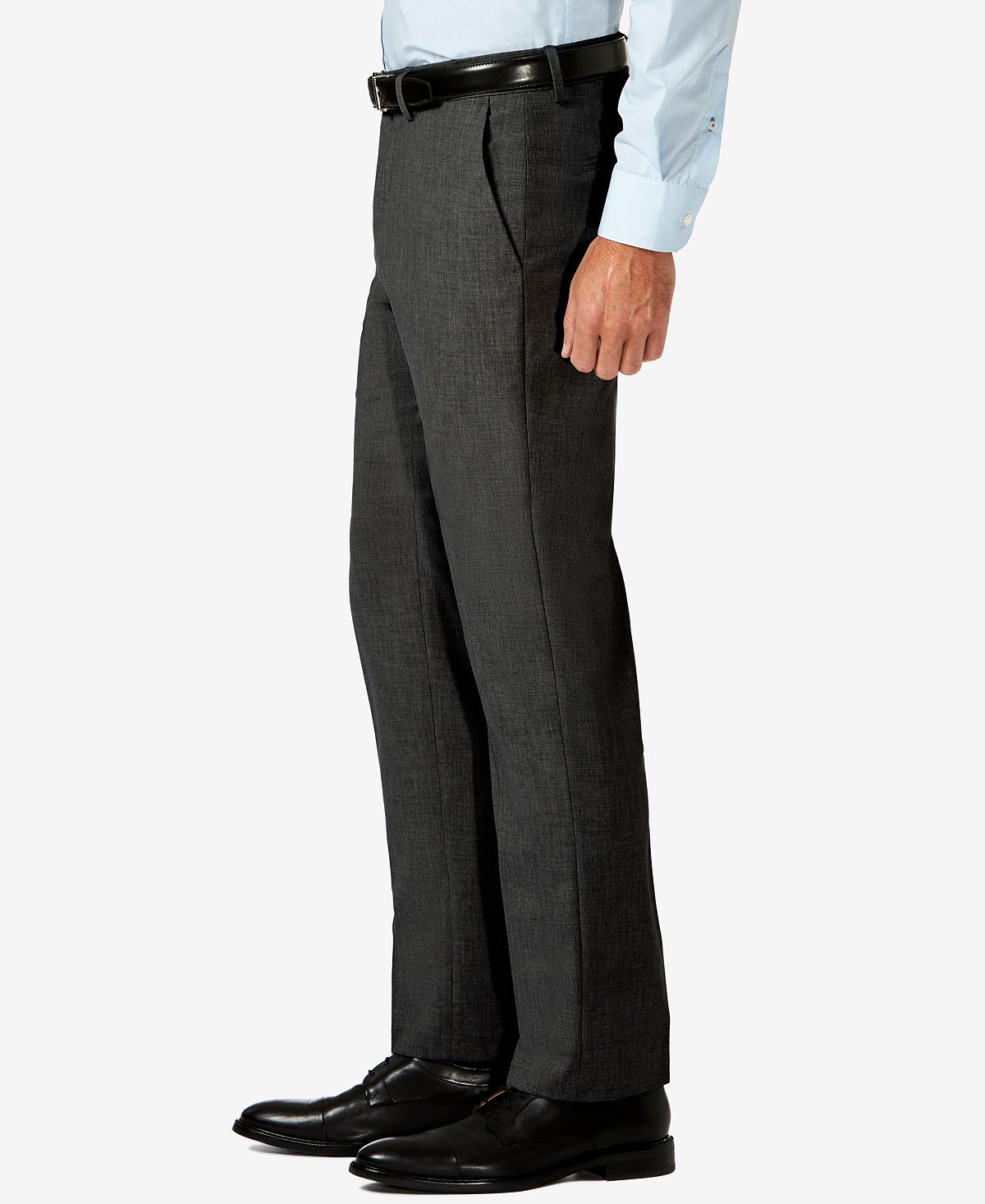 Haggar J.m. Slim Fit 4-way Stretch Flat Front Dress Pants Charcoal Heather