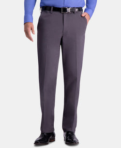 Haggar Premium Comfort Khaki Classic-fit 2-way Stretch Wrinkle Resistant Flat Front Stretch Casual Pants Charcoal thumbnail 1