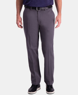 Haggar Premium Comfort Khaki Classic-fit 2-way Stretch Wrinkle Resistant Flat Front Stretch Casual Pants Charcoal thumbnail 4