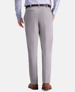Haggar Premium Comfort Khaki Classic-fit 2-way Stretch Wrinkle Resistant Flat Front Stretch Casual Pants Light Grey thumbnail 2