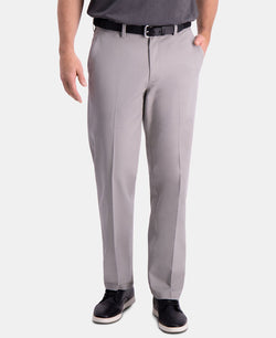 Haggar Premium Comfort Khaki Classic-fit 2-way Stretch Wrinkle Resistant Flat Front Stretch Casual Pants Light Grey thumbnail 4