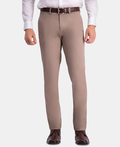 Haggar Premium Comfort Khaki Slim-fit 2-way Stretch Wrinkle-resistant Flat-front Casual Pants Med Khaki