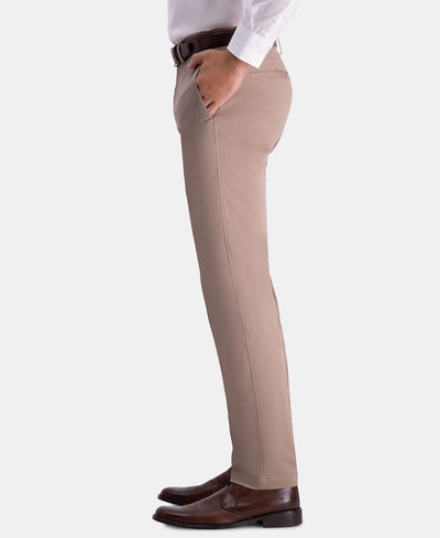 Haggar Premium Comfort Khaki Slim-fit 2-way Stretch Wrinkle-resistant Flat-front Casual Pants Med Khaki
