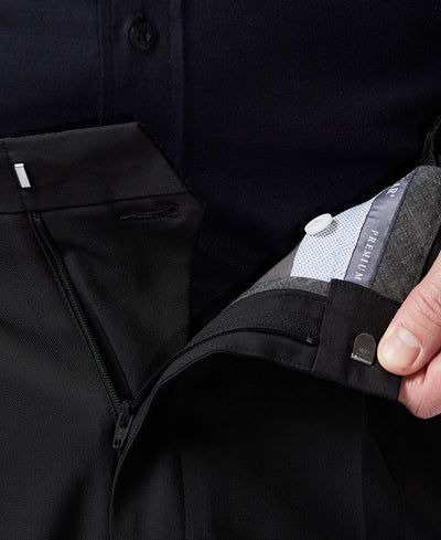 Haggar Premium Comfort Stretch Classic-fit Solid Pleated Dress Pants Black
