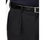 Haggar Premium Comfort Stretch Classic-fit Solid Pleated Dress Pants Black