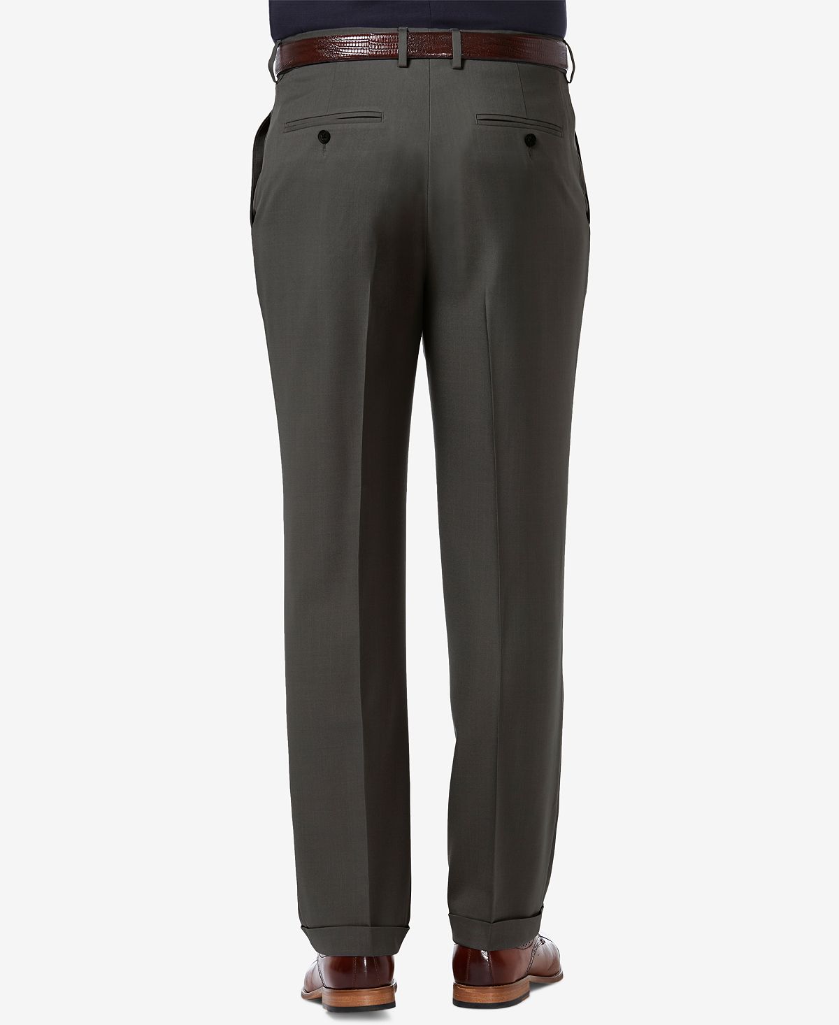 Haggar Premium Comfort Stretch Classic-fit Solid Pleated Dress Pants C
