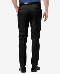 Haggar Premium No Iron Khaki Slim-fit Flat Front Pants Black thumbnail 3
