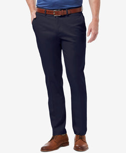 Haggar Premium No Iron Khaki Slim-fit Flat Front Pants Navy thumbnail 1