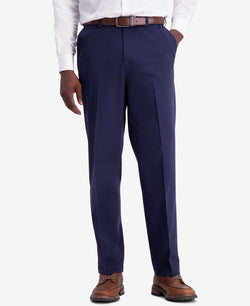Haggar W2w Pro Classic-fit Performance Stretch Non-iron Flat-front Casual Pants Navy thumbnail 1