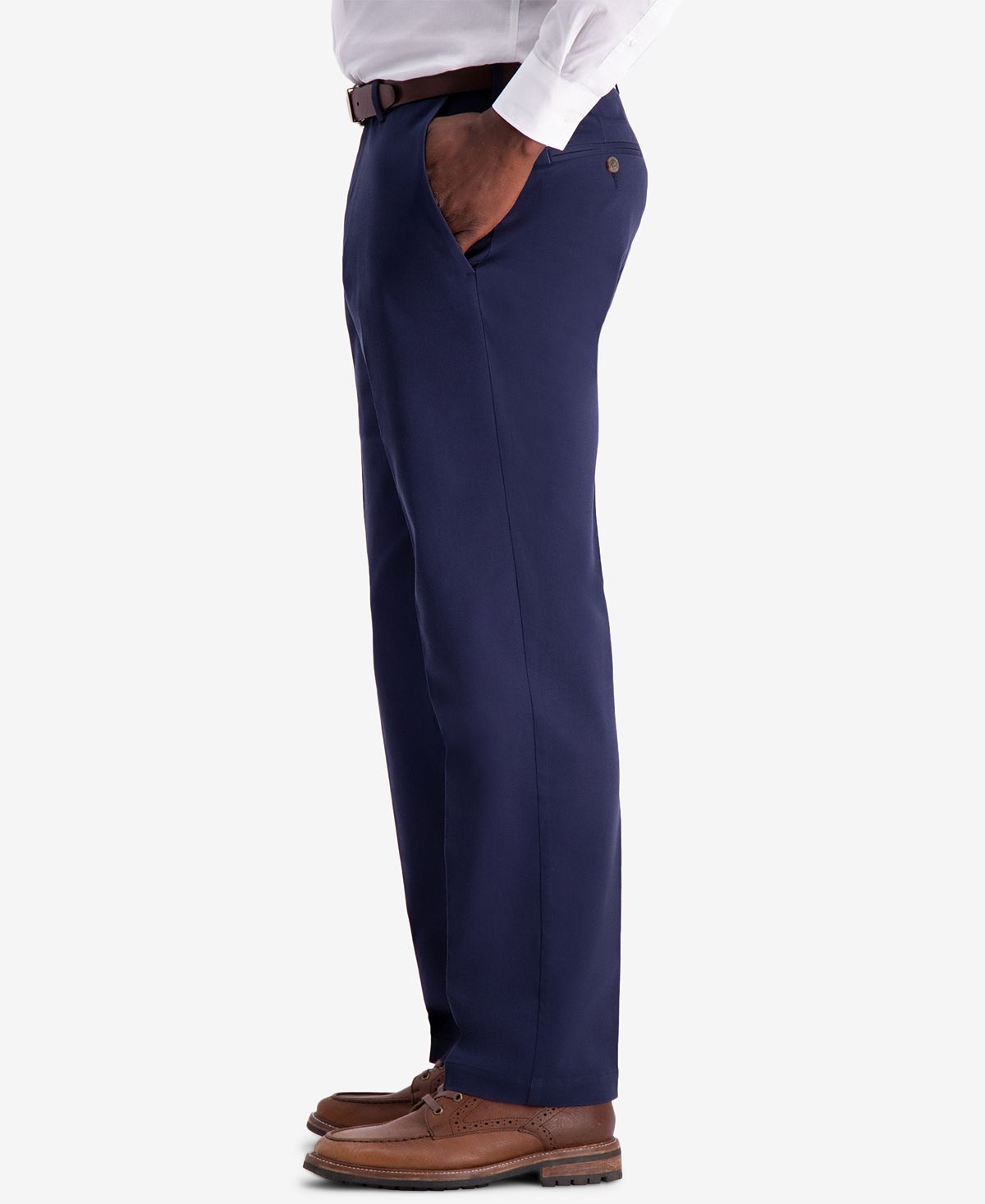 Haggar W2w Pro Classic-fit Performance Stretch Non-iron Flat-front Casual Pants Navy