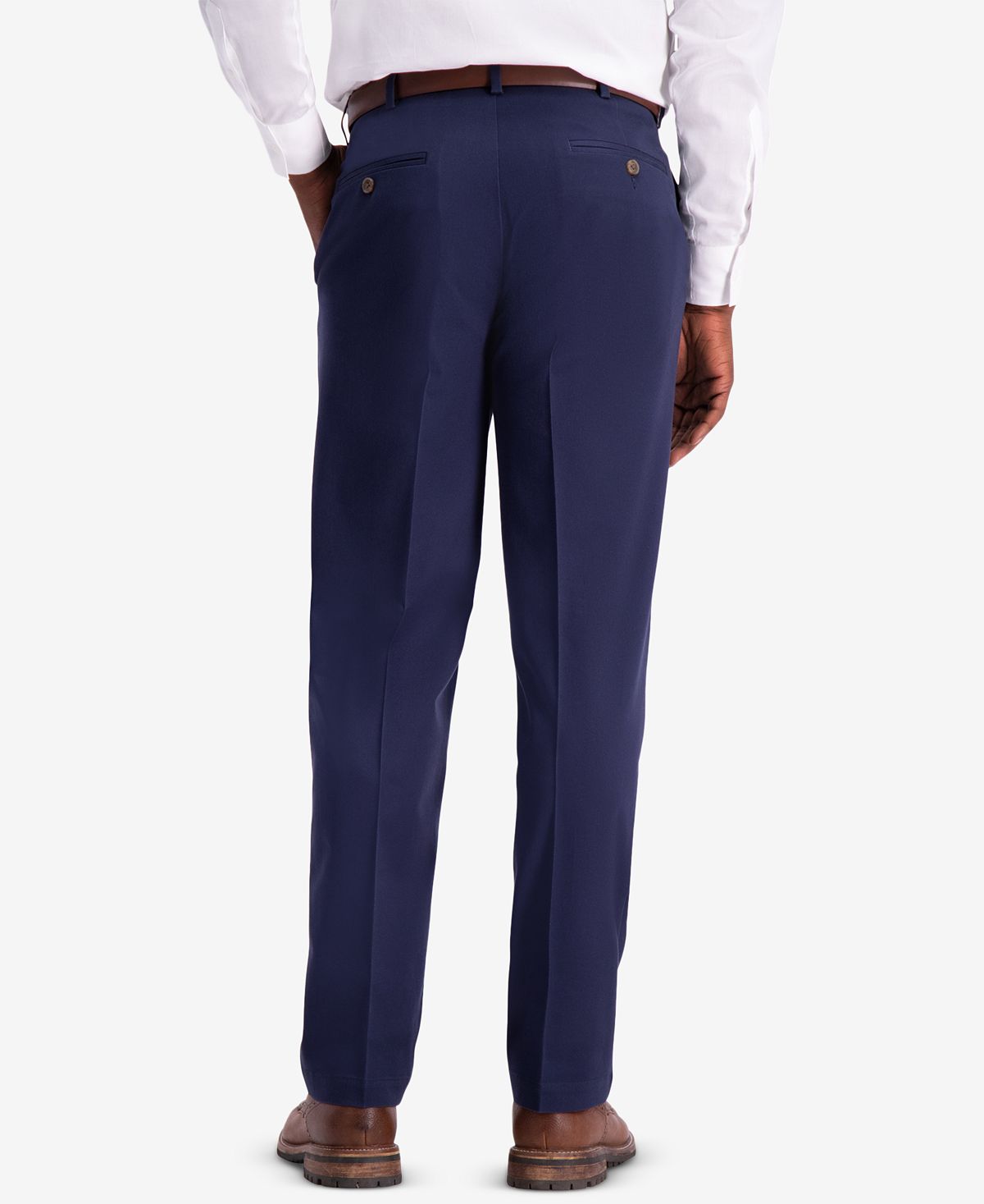 Haggar W2w Pro Classic-fit Performance Stretch Non-iron Flat-front Casual Pants Navy