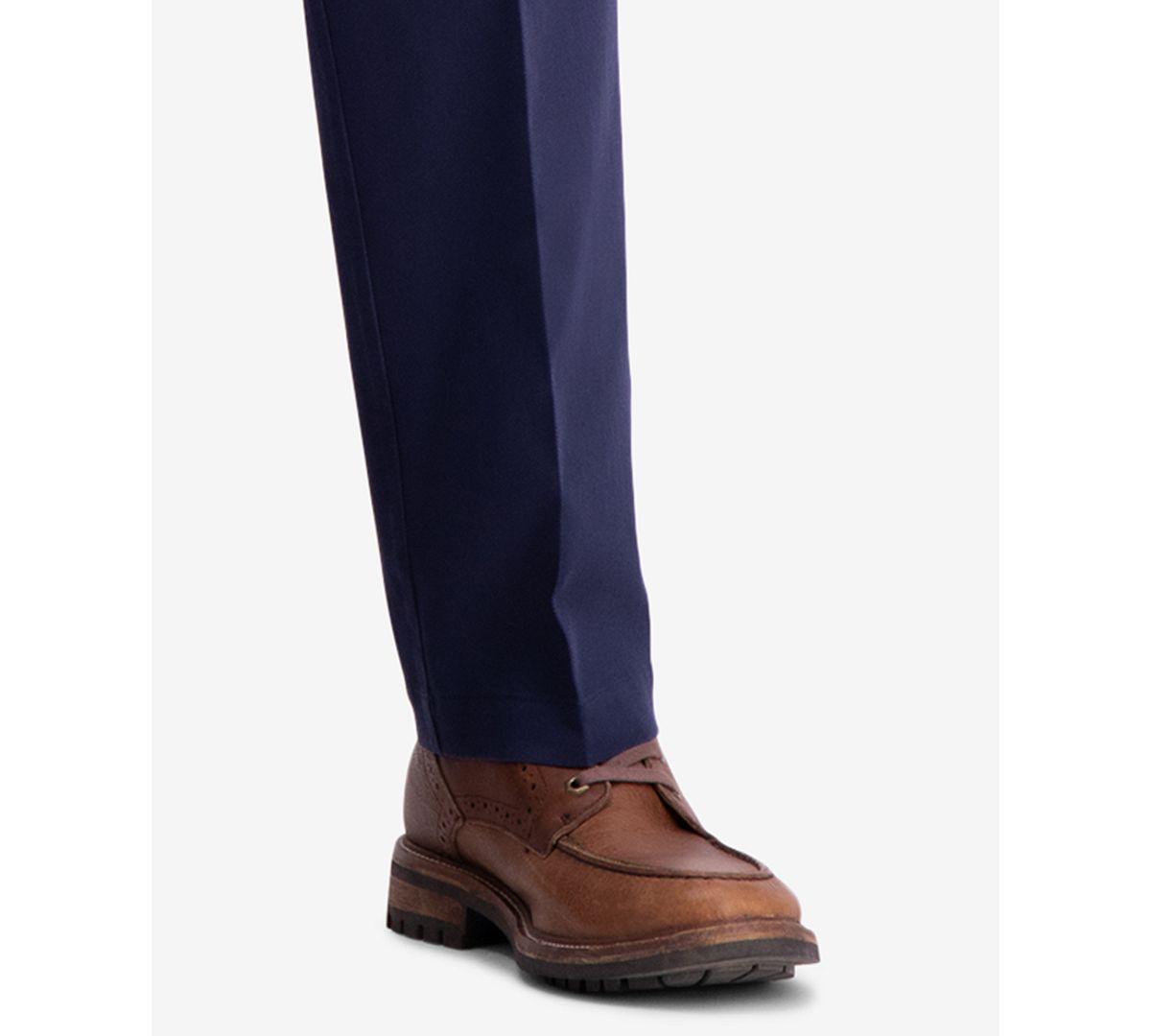 Haggar W2w Pro Classic-fit Performance Stretch Non-iron Flat-front Casual Pants Navy