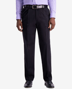 Haggar W2w Pro Classic-fit Performance Stretch Non-iron Pleated Casual Pants Black thumbnail 1