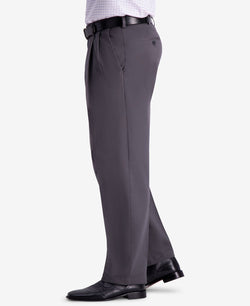 Haggar W2w Pro Relaxed-fit Performance Stretch Non-iron Pleated Casual Pants Charcoal thumbnail 4