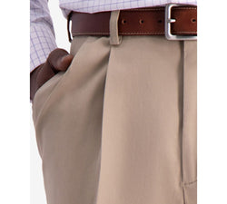 Haggar W2w Pro Relaxed-fit Performance Stretch Non-iron Pleated Casual Pants Khaki thumbnail 4