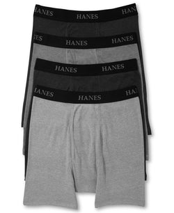 Hanes Boxer Briefs 4-pack + 1 Extra Bonus Pair Black/Grey thumbnail 1