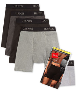 Hanes Boxer Briefs 4-pack + 1 Extra Bonus Pair Black/Grey thumbnail 2