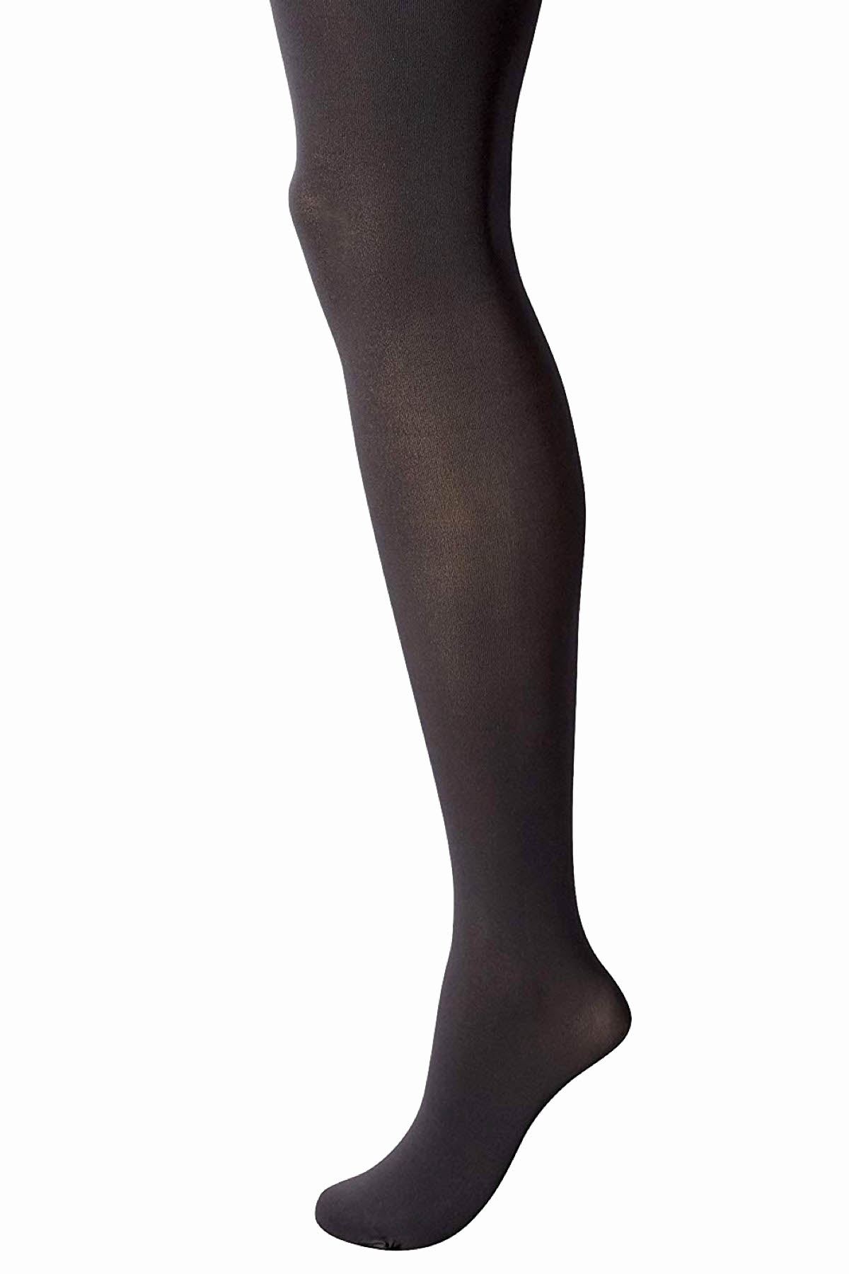 Hanes Grey Seamless Same-To-Waist X-Temp Opaque Tights