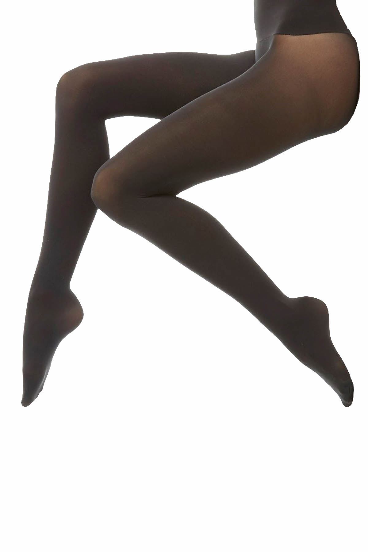 Hanes Grey Seamless Same-To-Waist X-Temp Opaque Tights