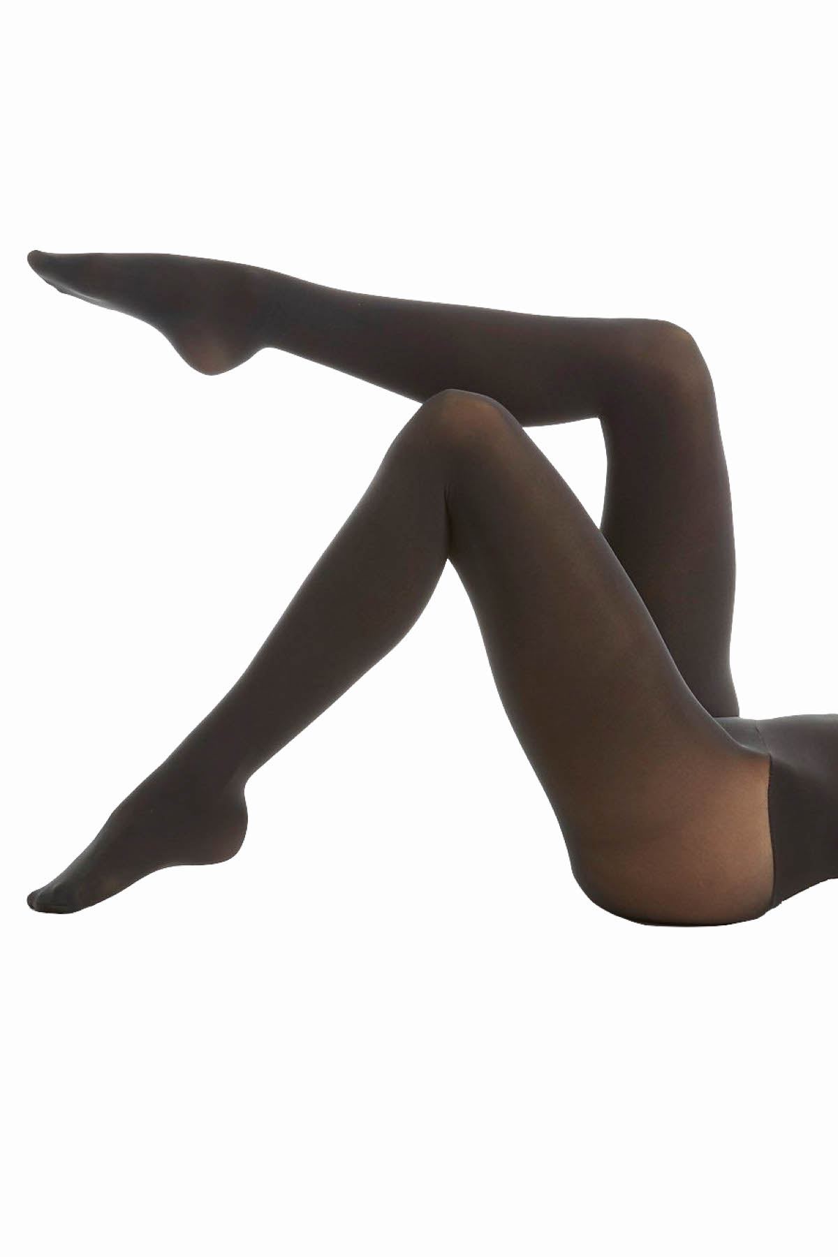 Hanes Grey Seamless Same-To-Waist X-Temp Opaque Tights