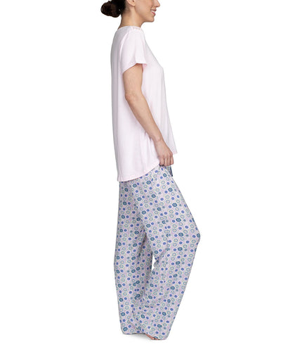 Hanes Wo 2pc Pajama Set Pink/geo