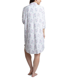 Hanes  printed Notch Collar Sleepshirt Nightgown Painted Floral thumbnail 2