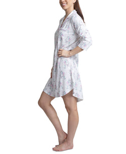 Hanes  printed Notch Collar Sleepshirt Nightgown Painted Floral thumbnail 3