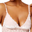 Hanky Panky Baby-Pink Panne Velvet Crossover Lace-Trim Bralette