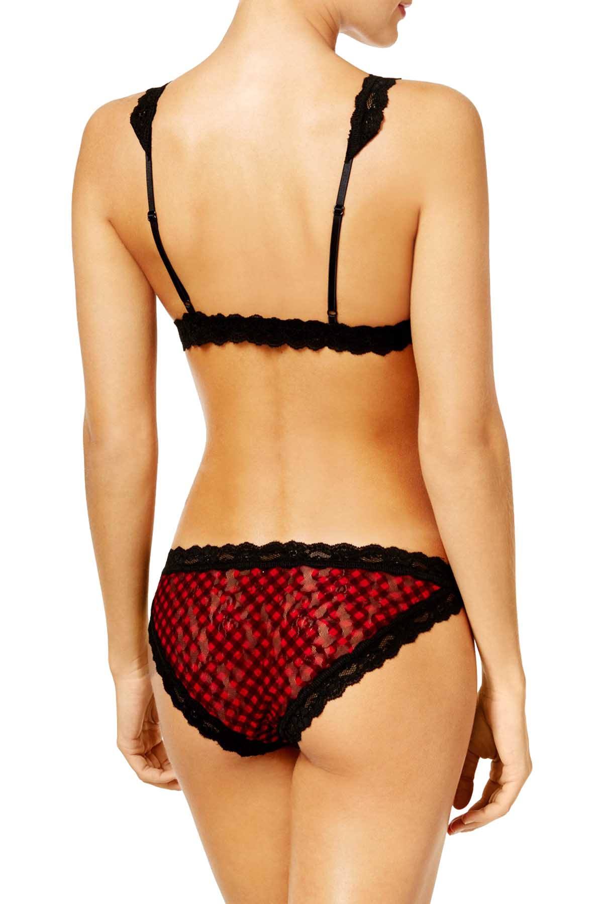 Hanky Panky Holiday Checkered Crossover Lace Bralette