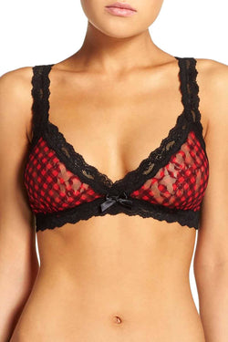 Hanky Panky Holiday Checkered Crossover Lace Bralette thumbnail 2