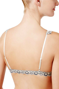 Hanky Panky Ivory/Coal Cross-dyed Lace Padded Bralette thumbnail 2