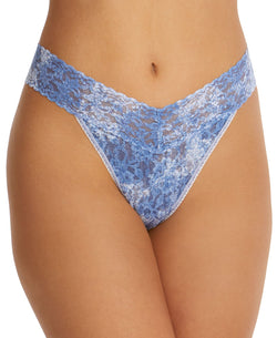 Hanky Panky One Denim Splash Original Rise Thong Underwear 4a1181 Bluewhite thumbnail 1
