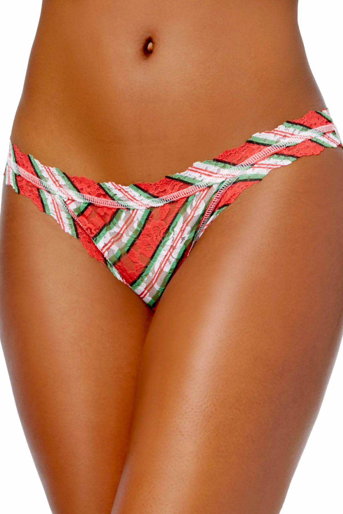Hanky Panky Red/Multi Its a Wrap Sheer/Lace Bikini Brief