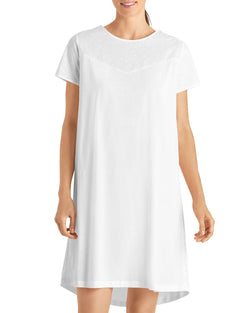 Hanro Kiah Cotton Embroidered Eyelet Nightgown White thumbnail 1