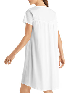 Hanro Kiah Cotton Embroidered Eyelet Nightgown White thumbnail 2