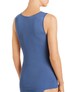 Hanro Madlen Lace-trim Cotton Tank Top Clematis Blue thumbnail 4