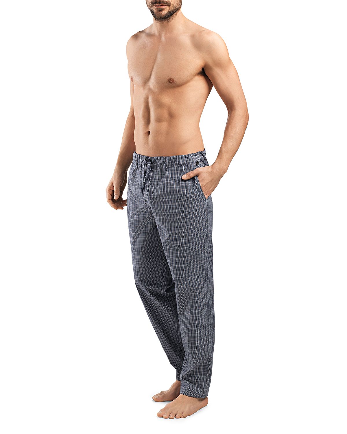 Hanro Night & Day Woven Lounge Pants Gray Check