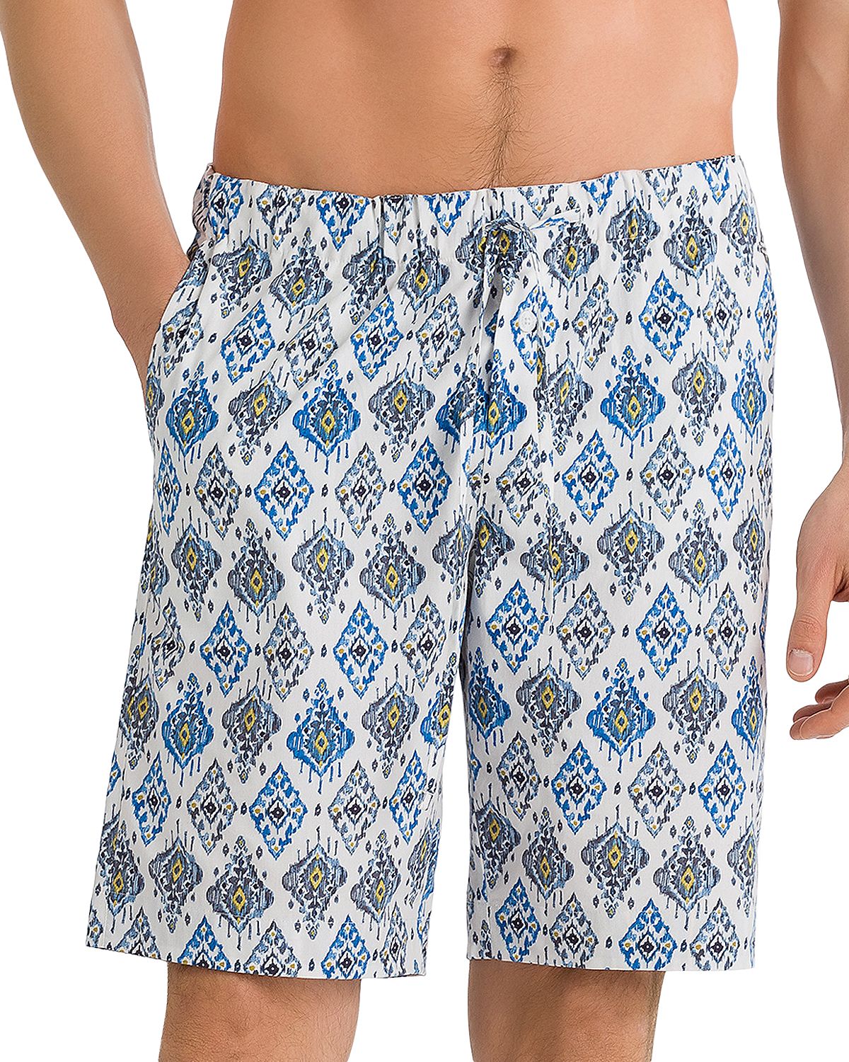 Hanro Tile-print Drawstring Shorts Ikat Print