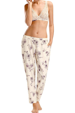 Hanro of Switzerland Fragile-Flower Printed Camille Modal Lounge Pant thumbnail 4