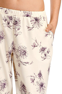 Hanro of Switzerland Fragile-Flower Printed Camille Modal Lounge Pant thumbnail 2