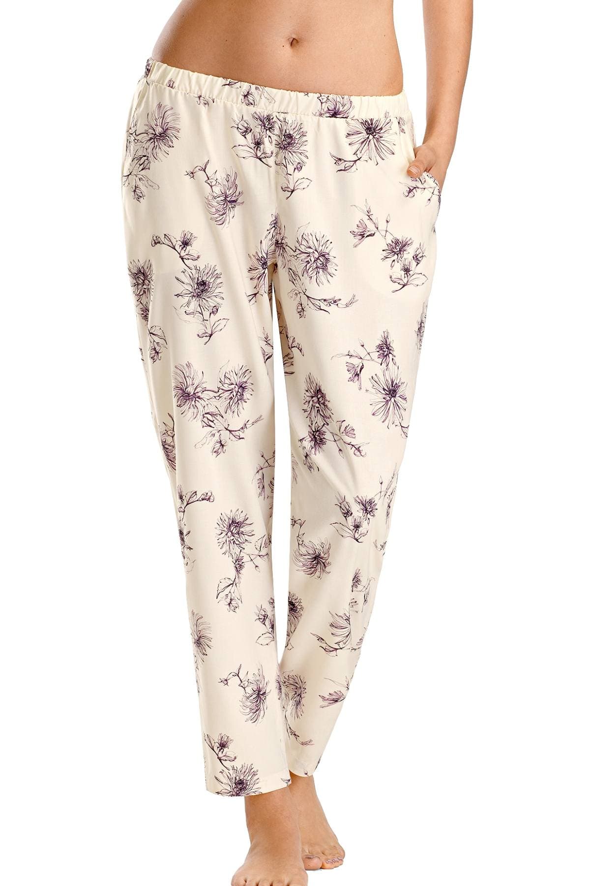Hanro of Switzerland Fragile-Flower Printed Camille Modal Lounge Pant