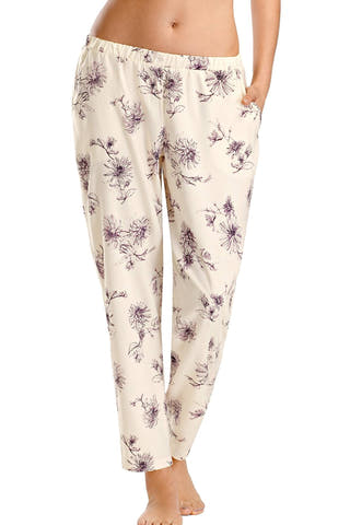 Hanro of Switzerland Fragile-Flower Printed Camille Modal Lounge Pant