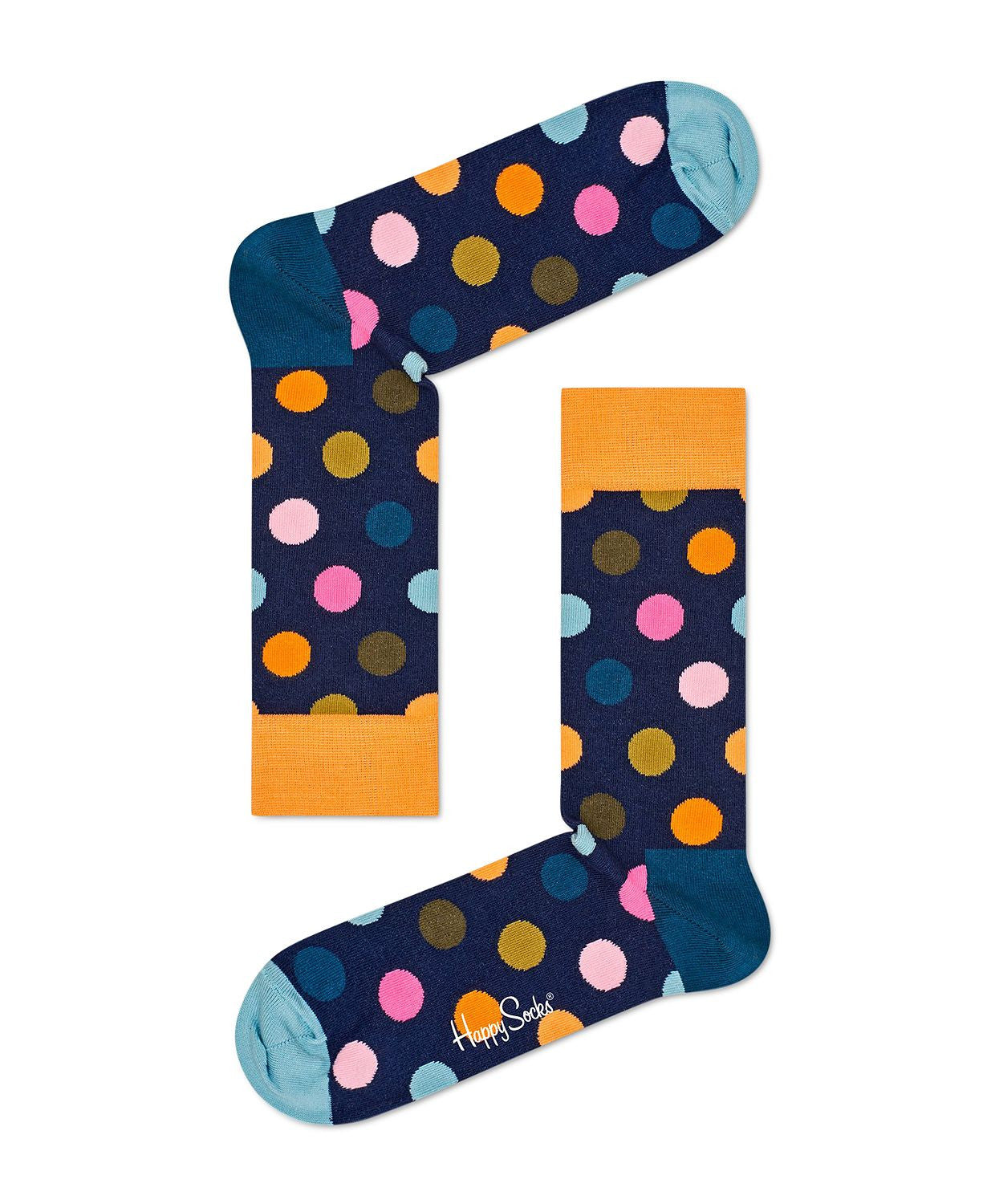 Happy Socks Big Dot Socks Navy/orange/teal